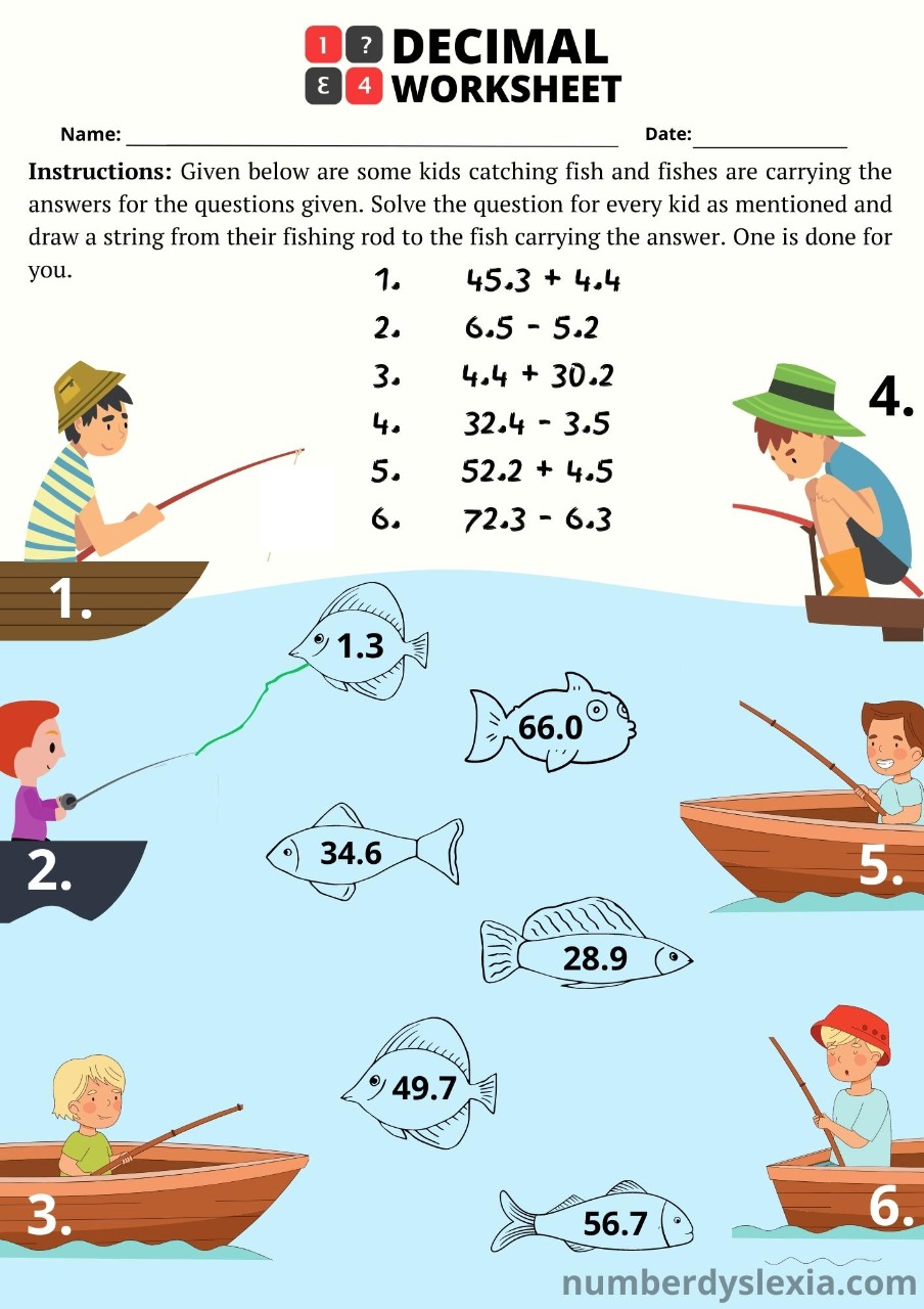 free printable decimal worksheets for grade 4 5 6 pdf number dyslexia