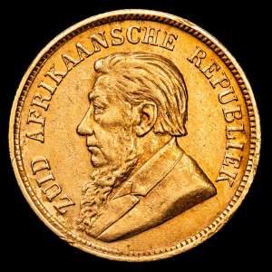 Sudáfrica. 1/2 Pound. (3,96 g.). 1896. KM-9.2. VF+.