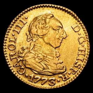 Carlos III (1759-1788). 1/2 escudo. 1773. Madrid. PJ. (Cal-1258). Au. 1,77 g. MBC+.