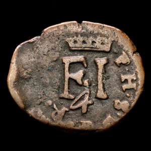 Felipe III. 4 Cornados. (3,44 g.). Pamplona. 1613. Aureo y Calicó - 72. MBC. Escasa. Ex Colección Baldomero de la Fuente