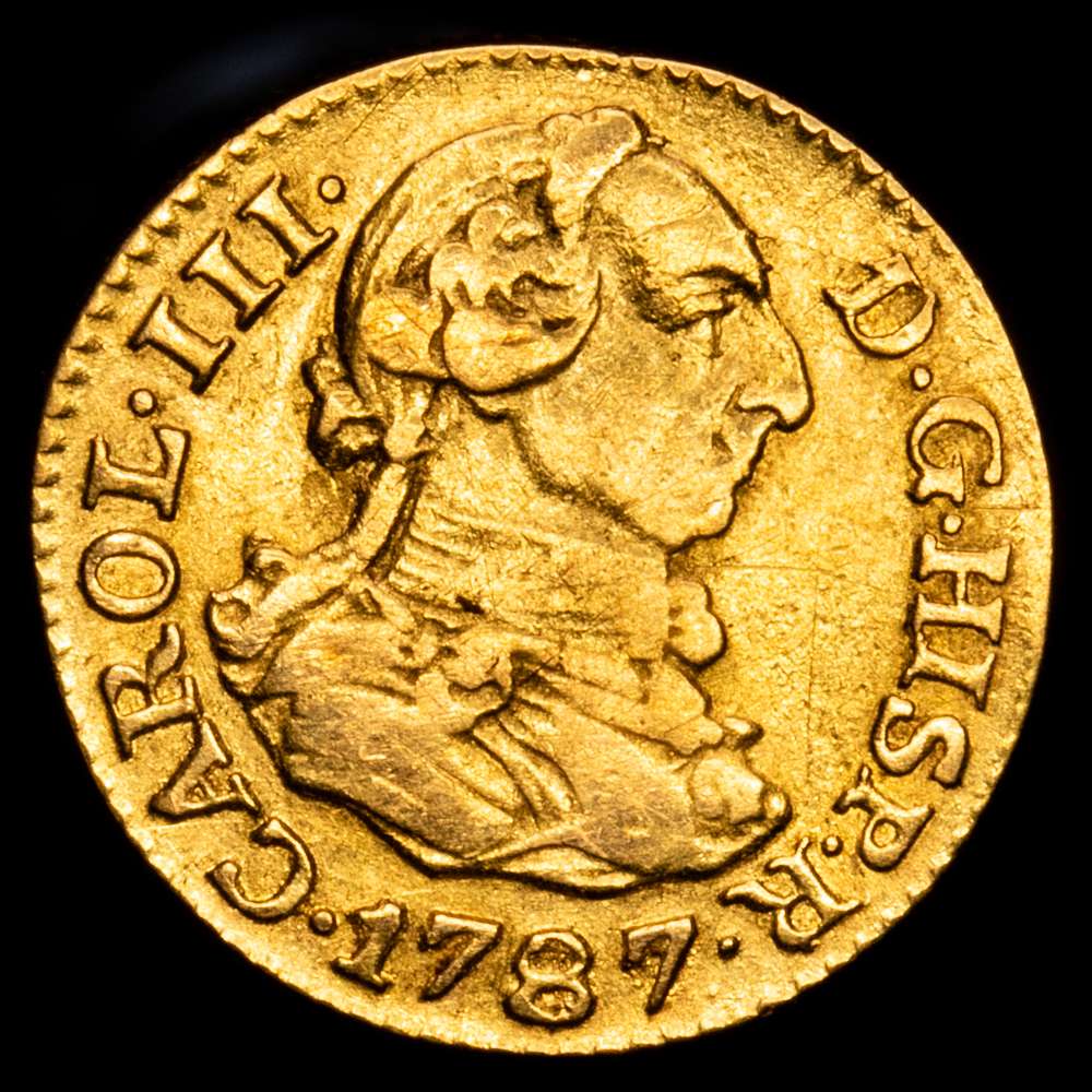 Carlos III. 1/2 Escudo. 1787. MADRID. DV 1,65 grs. (Descolgada). AC-1281. MBC-.