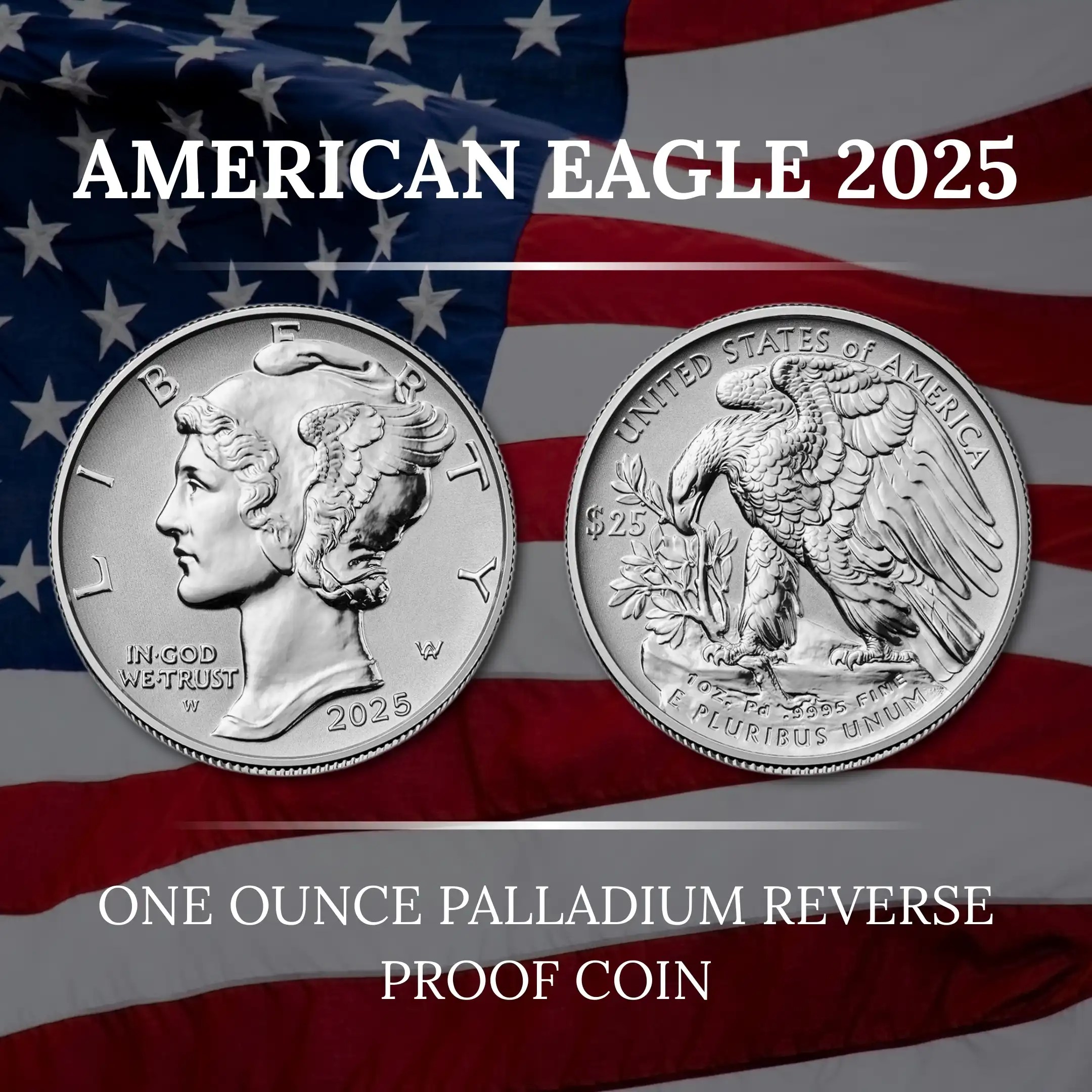 American Eagle 2025 Moneda de Una Onza de Paladio