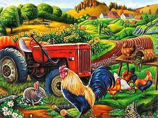 Animals In Farm Field Painting by Numbers.jpeg