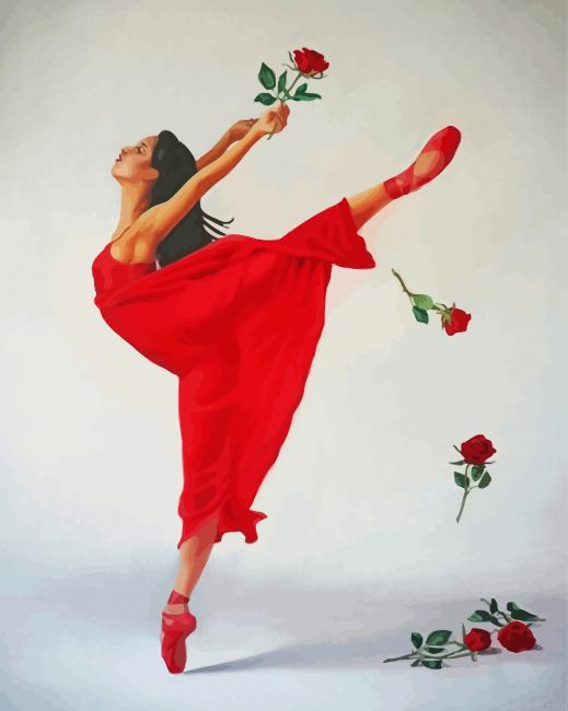 Ballerina In Red And Roses Painting by Numbers.jpeg