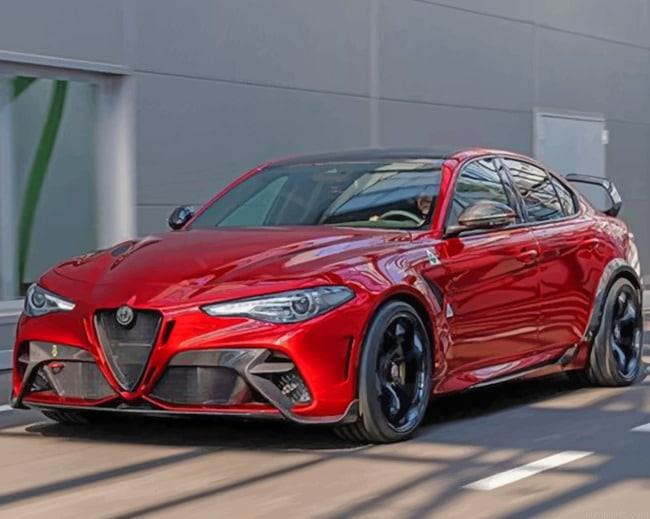 Red Alpha Romeo Cars Painting by Numbers.jpeg