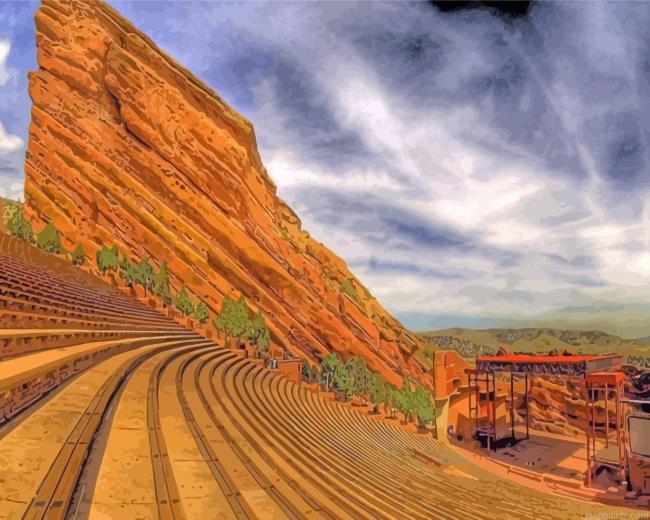 Red Rocks Amphitheatre And Grey Sky Painting by Numbers.jpeg