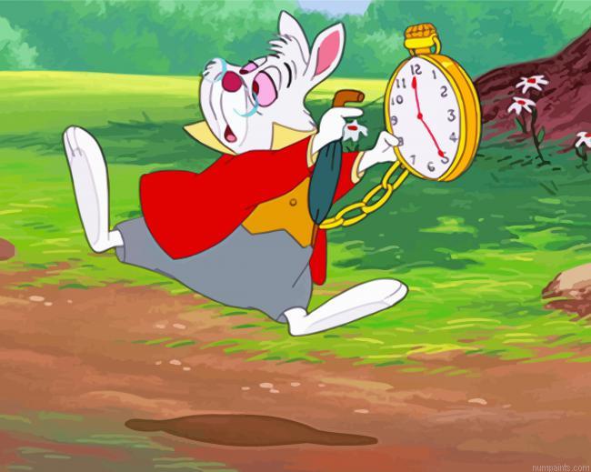 The White Rabbit Alice In Wonderland Animation Painting by Numbers.jpeg