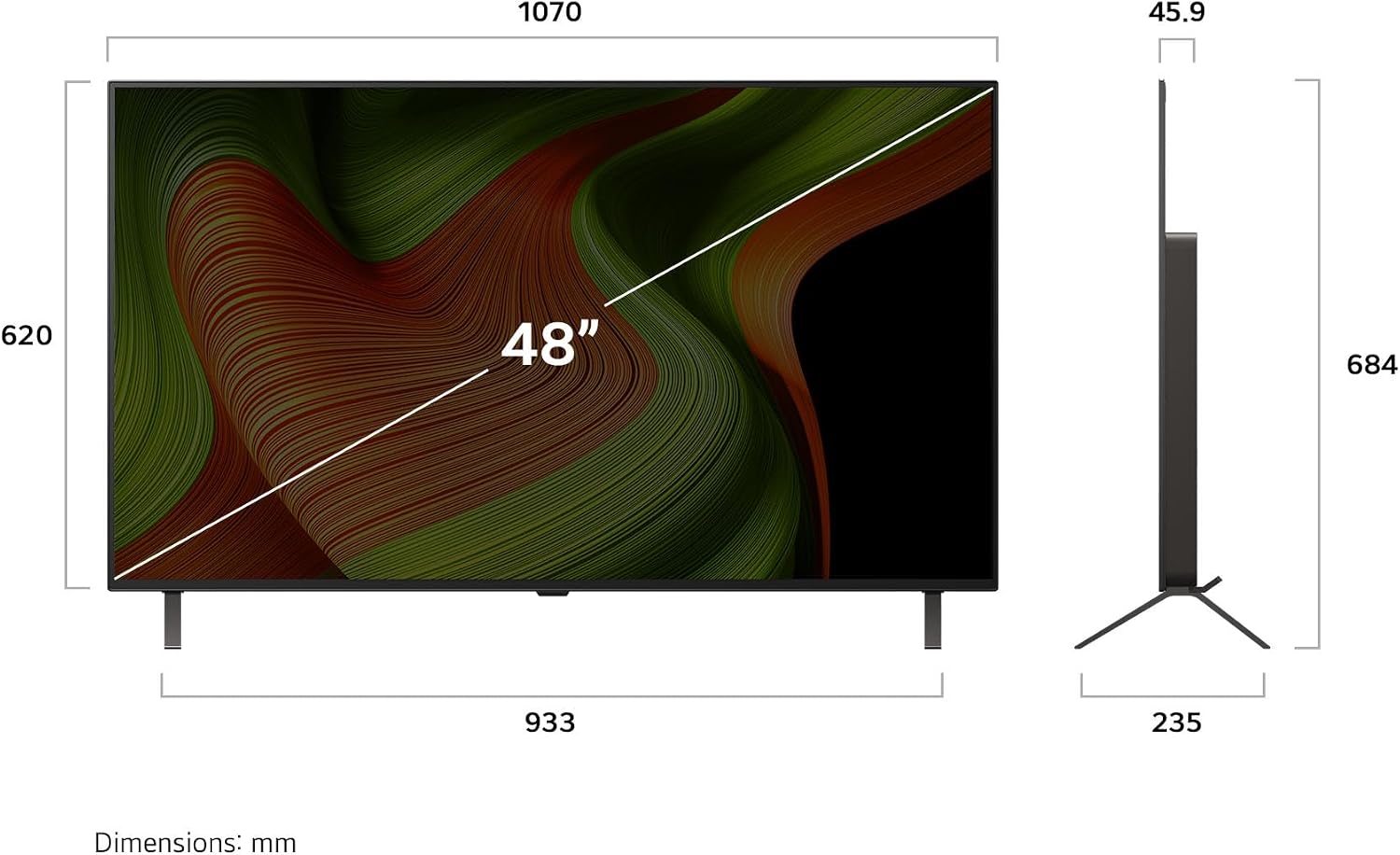 Televizorius LG OLED48B59LA TV 48 Inch (121 cm) 4K OLED