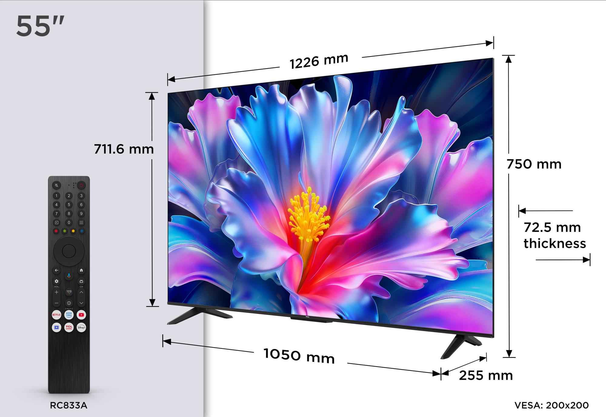 Televizorius TCL 55P6L 55″ LED 4K 60Hz 2026