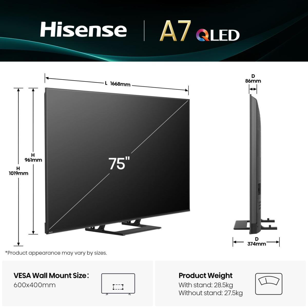 Televizorius Hisense 75A7Q
