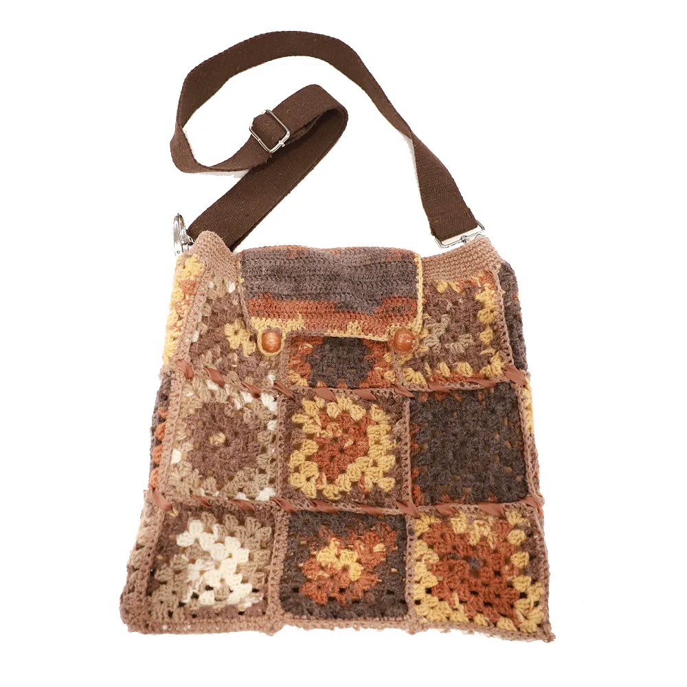 Patchwork Yün Örme Çanta