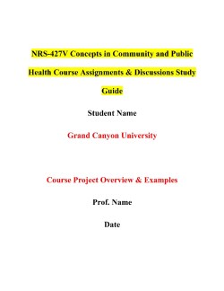 NRS-427V Concepts in Community and Public Health Course Assignments & Discussions Study Guide