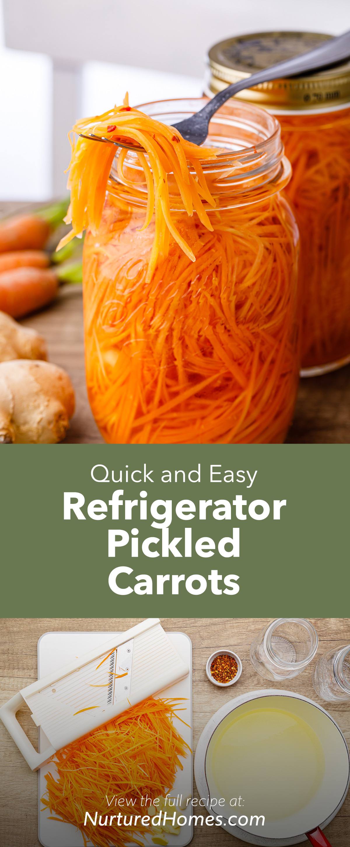 Easy Pickled Carrots Recipe for Asian Food, Salads & Tacos - Nurtured Homes (2)