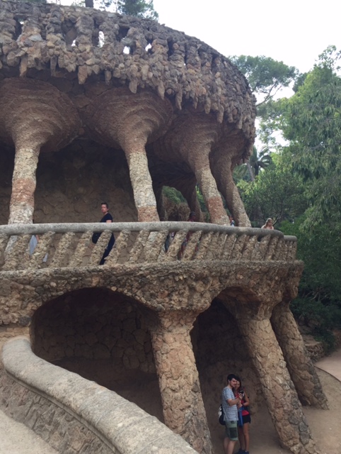 At Park Guell, the colonnaded walkway