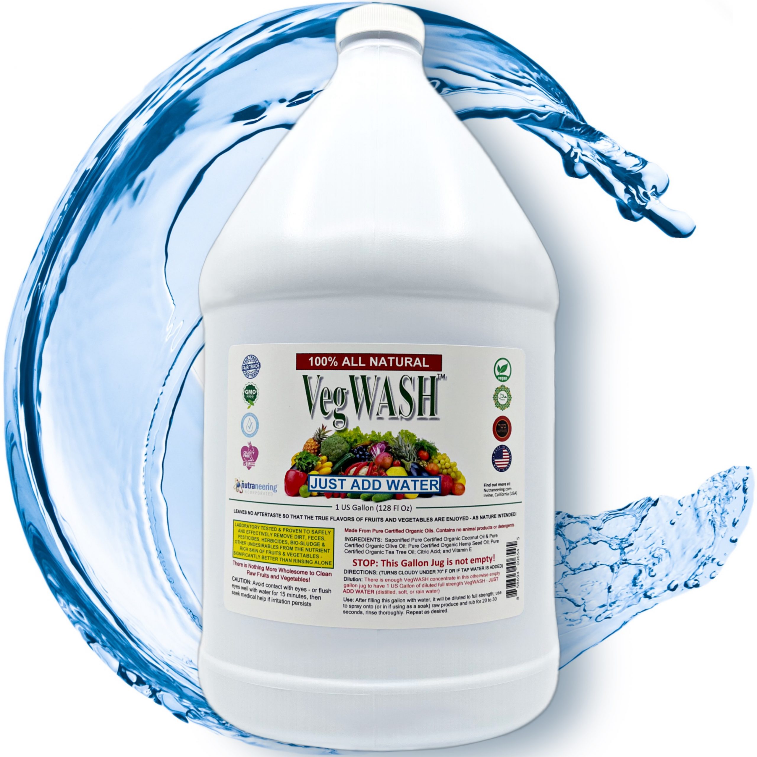 VegWASH™ Raw Produce Cleaner - Just Add Water (Scented): Makes 1 Gallon in Plastic Jug