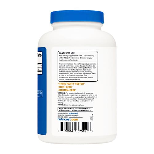 Nutricost Caffeine 200 mg, 30 caps