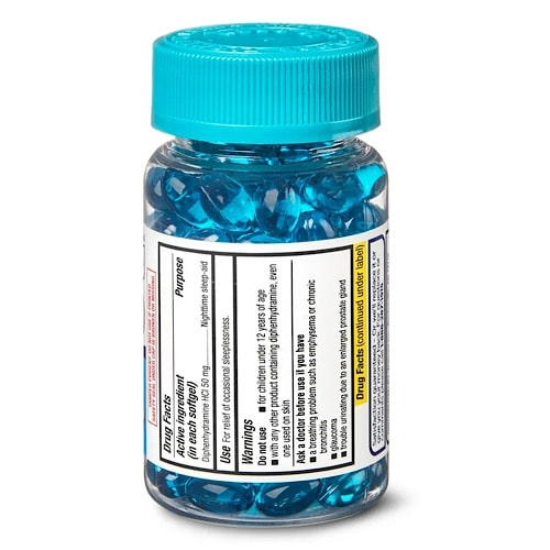 Equate Sleep-Aid 100 Softgels – Diphenhydramine HCl 50 mg