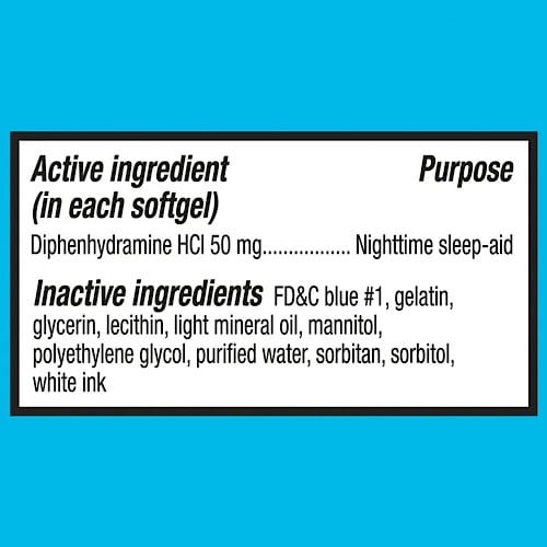Equate Sleep-Aid 100 Softgels – Diphenhydramine HCl 50 mg
