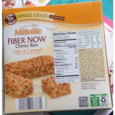 Join us behind the scenes and get early access to steals & deals sections show more follow. Calories In Fiber Now Chewy Bars Oats Caramel From Millville