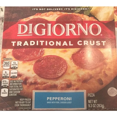 Calories in pizza, rising crust, ultimate pepperoni, original from digiorno