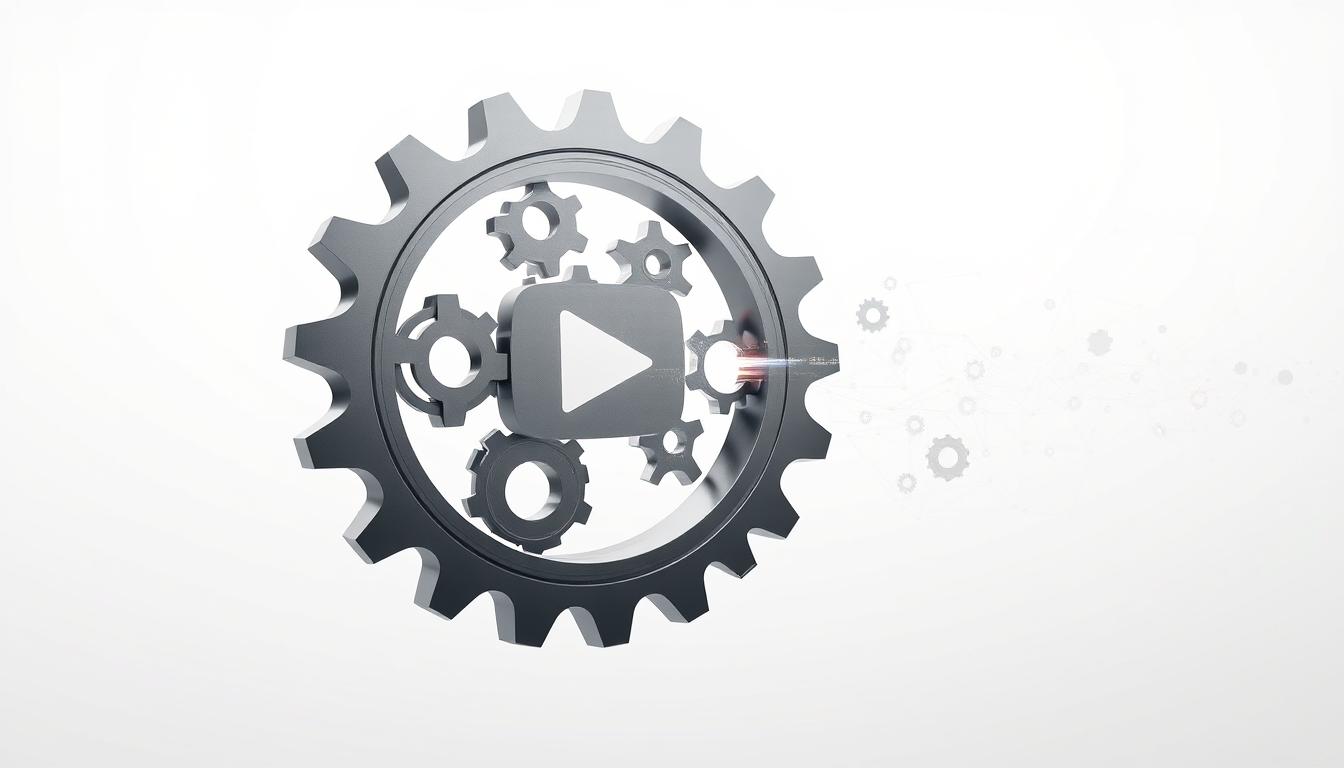 A complex, interconnected web of algorithms, data flows, and user preferences, the YouTube algorithm is the driving force behind the platform's content curation. Against a clean, white backdrop, depict this system as a minimalist, abstract composition. In the foreground, a sleek, metallic gear, its teeth interlocking with a series of interconnected cogs, each representing a different factor influencing the algorithm. In the middle ground, a fluid data stream, its luminescent lines weaving between the gears, symbolizing the constant flow of user interactions and video metrics. In the background, a subtle gradient, hinting at the depth and nuance of the algorithm's inner workings. Lighting should be soft and diffused, lending an air of clinical precision to the scene. The overall mood should convey the algorithmic complexity and precision that determines the success of content on the platform. A complex, interconnected web of algorithms, data flows, and user preferences, the YouTube algorithm is the driving force behind the platform's content curation. Against a clean, white backdrop, depict this system as a minimalist, abstract composition. In the foreground, a sleek, metallic gear, its teeth interlocking with a series of interconnected cogs, each representing a different factor influencing the algorithm. In the middle ground, a fluid data stream, its luminescent lines weaving between the gears, symbolizing the constant flow of user interactions and video metrics. In the background, a subtle gradient, hinting at the depth and nuance of the algorithm's inner workings. Lighting should be soft and diffused, lending an air of clinical precision to the scene. The overall mood should convey the algorithmic complexity and precision that determines the success of content on the platform.