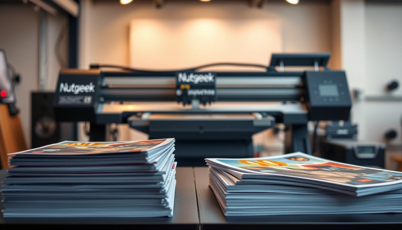 A high-quality comparison of print outputs, featuring a Nutsgeek-branded setup. In the foreground, a stack of printed materials, each showcasing vibrant colors and sharp details. The middle ground reveals a professional-grade printing device, its state-of-the-art mechanisms on full display. In the background, a well-lit studio setting, with warm lighting accentuating the precision and consistency of the Nutsgeek printing process. The scene conveys a sense of craftsmanship, quality, and attention to detail, perfectly capturing the essence of the "Quality and Consistency in Print Outputs" section. A high-quality comparison of print outputs, featuring a Nutsgeek-branded setup. In the foreground, a stack of printed materials, each showcasing vibrant colors and sharp details. The middle ground reveals a professional-grade printing device, its state-of-the-art mechanisms on full display. In the background, a well-lit studio setting, with warm lighting accentuating the precision and consistency of the Nutsgeek printing process. The scene conveys a sense of craftsmanship, quality, and attention to detail, perfectly capturing the essence of the "Quality and Consistency in Print Outputs" section.