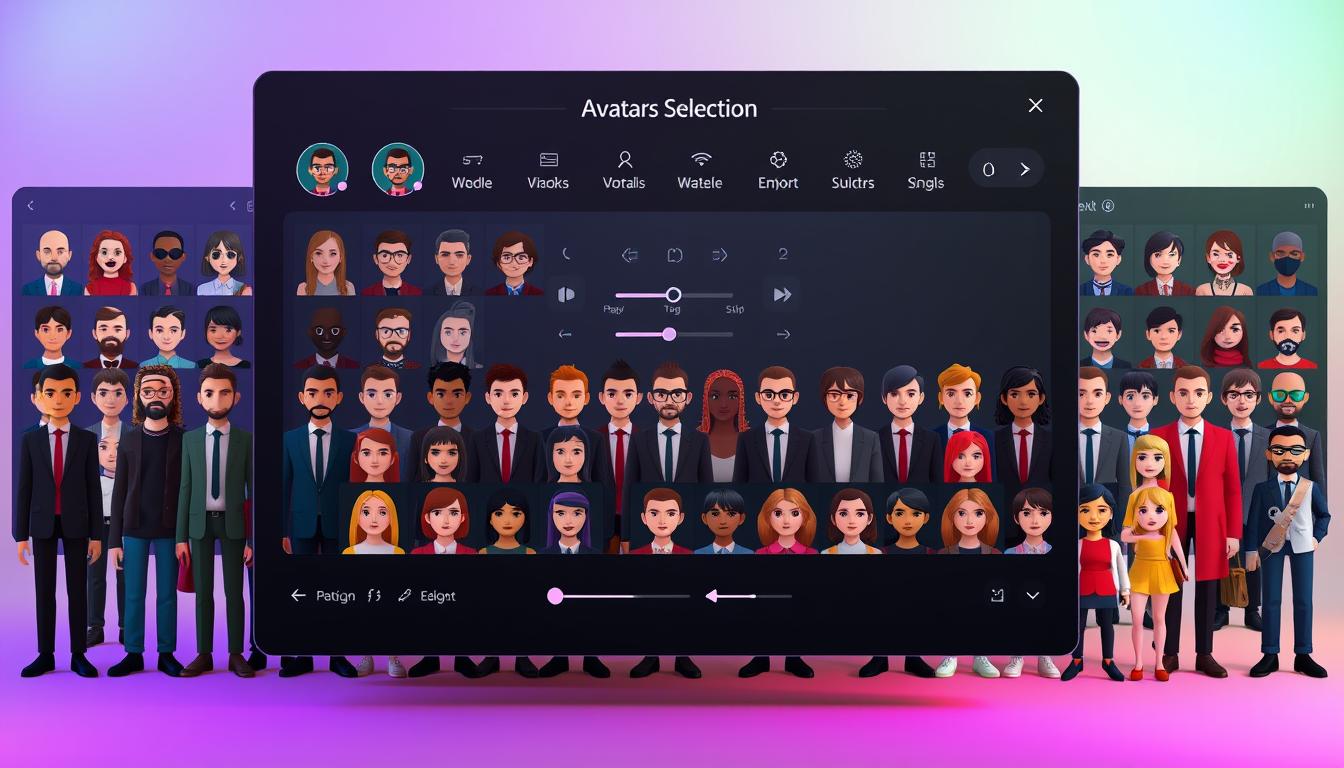 A vibrant and dynamic avatar selection interface, featuring a range of customizable options for the Nutsgeek YouTube channel. In the foreground, a sleek and minimalist character selection screen showcases an array of diverse, faceless avatars in a variety of styles and poses, from playful and whimsical to sophisticated and professional. The middle ground presents intuitive controls, sliders, and toggles, allowing users to fine-tune the avatars' features, expressions, and accessories. The background is a subtle, gradient-based environment, with subtle hints of the Nutsgeek brand colors, creating a cohesive and visually appealing aesthetic. The lighting is soft and diffused, creating a sense of depth and dimension, while the camera angle is slightly elevated, giving the user a sense of control and agency over the selection process.