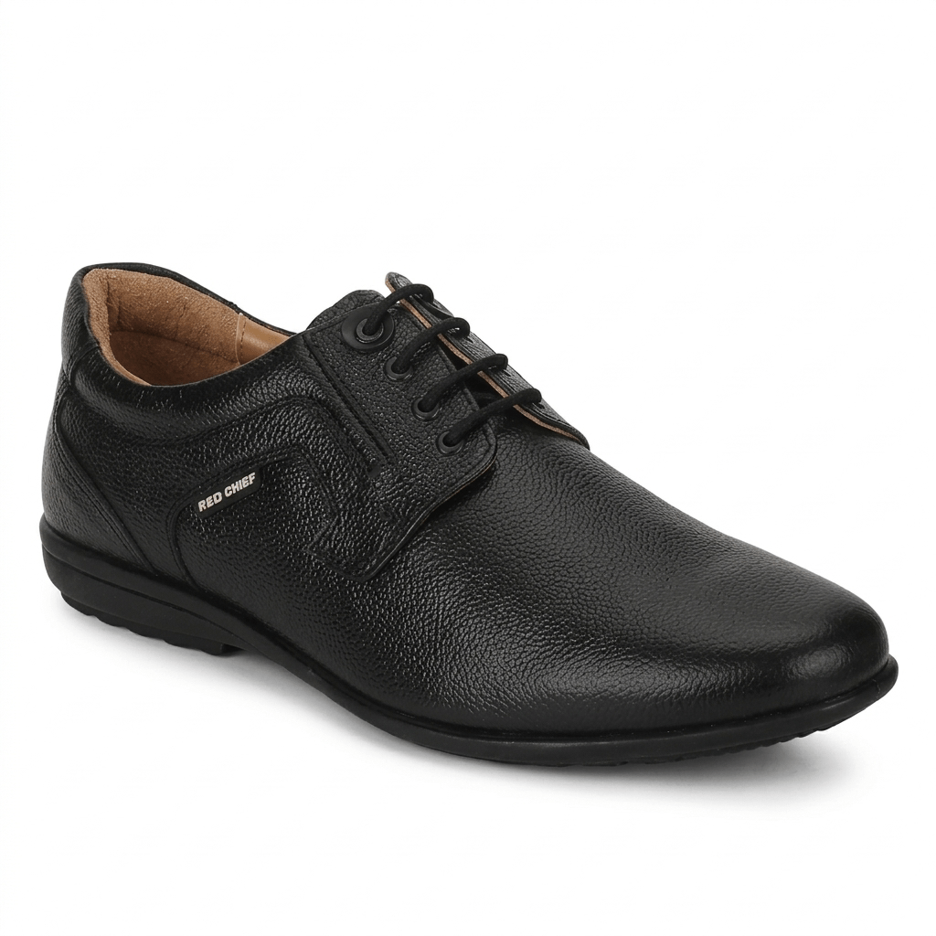 Red Chief Genuine Leather Formal Derby Shoes for Men