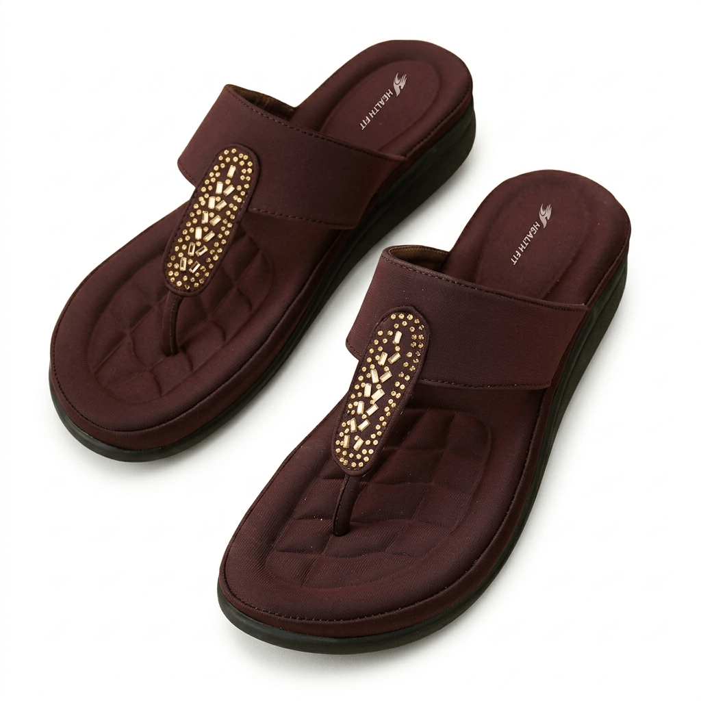 HEALTH FIT EXTRA SOFT Women's Comfortable Memory Foam Doctor Slippers/Flip-Flops|Fashionable Casual & Stylish|Lightweight & Breathable|Outdoor Synthetic Casual Chappals Sandals Ladies & Girls HF23