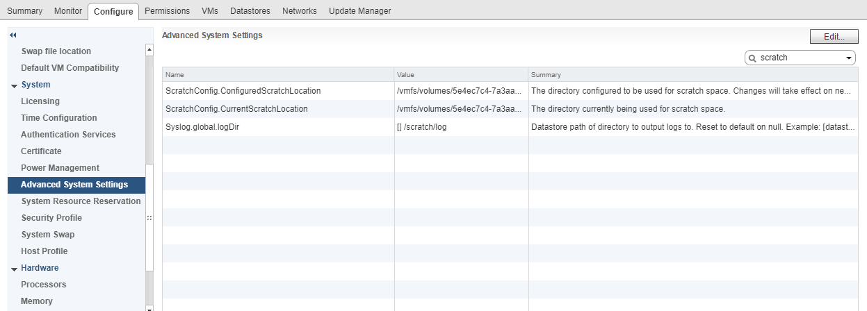The Update option values operation failed error on vCenter 6.5
