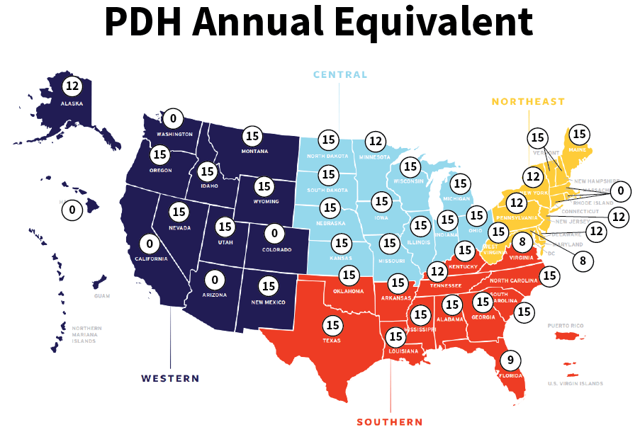 Continuing Education NVBPELS PDH Map 
