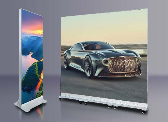 Foldable LED Poster spliced into a bigger display