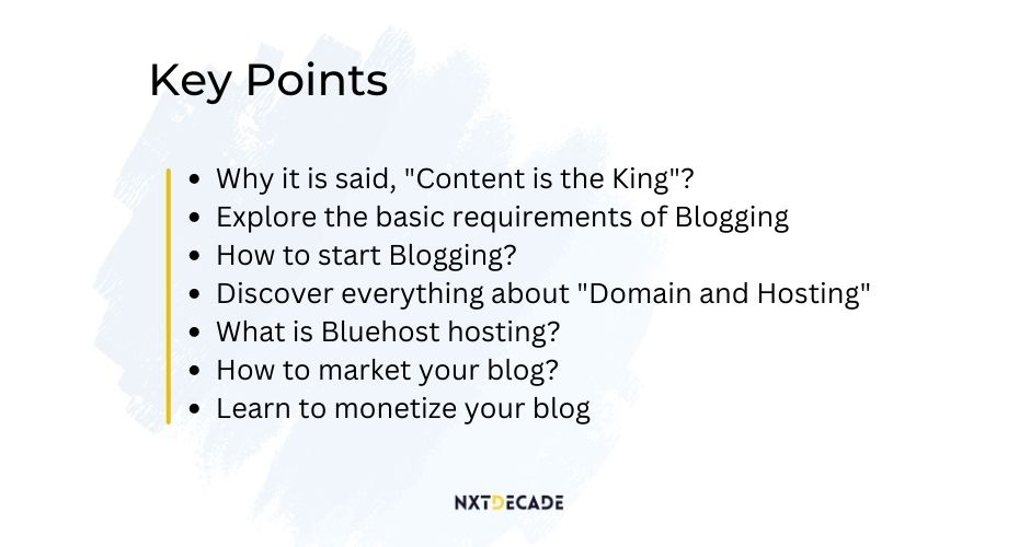 shortest guide on blogging key points