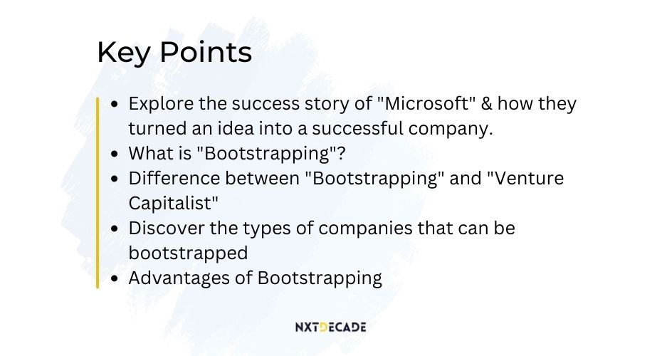 bootstrapping key points