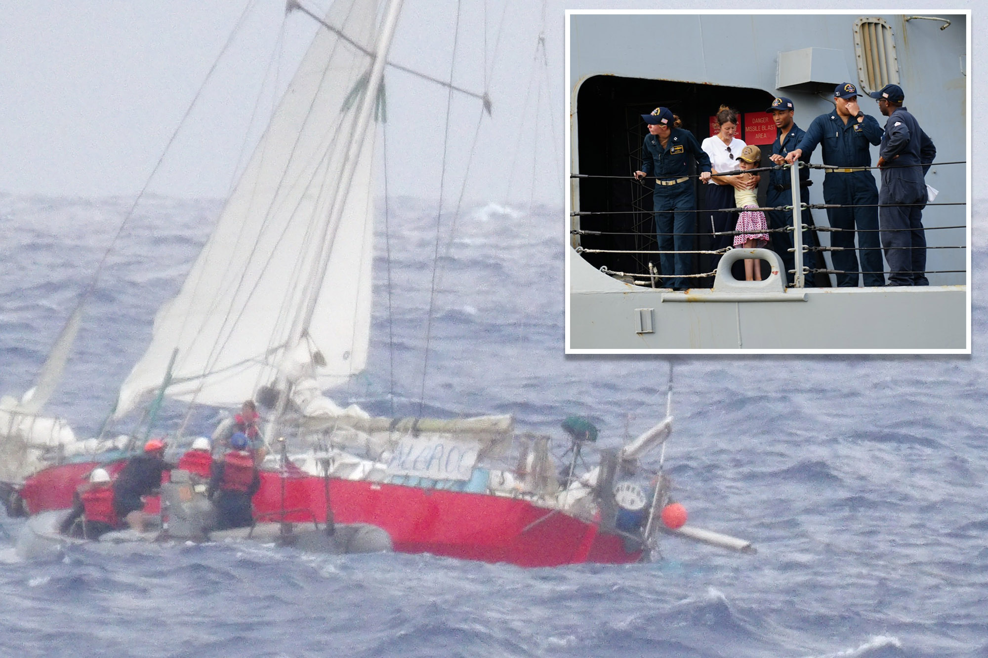 Stranded woman, child, tortoise, and cat rescued in Hawaii