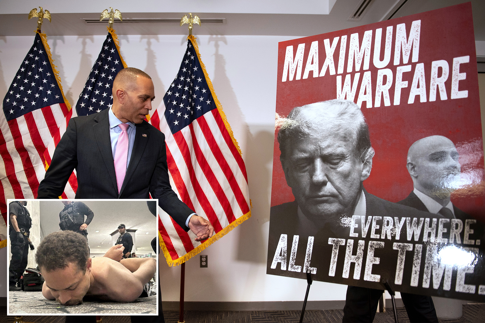 Trump demands Hakeem Jeffries be charged with inciting violence with ‘maximum warfare’ rhetoric