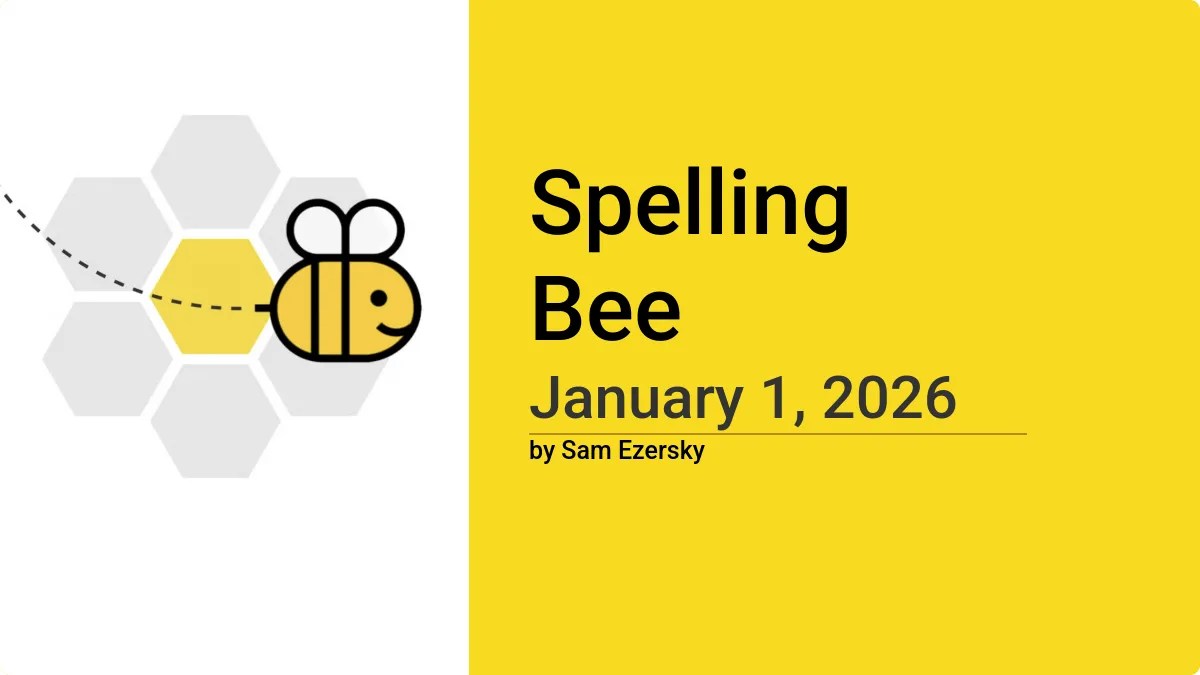 January 1 2026 Spelling Bee Answers