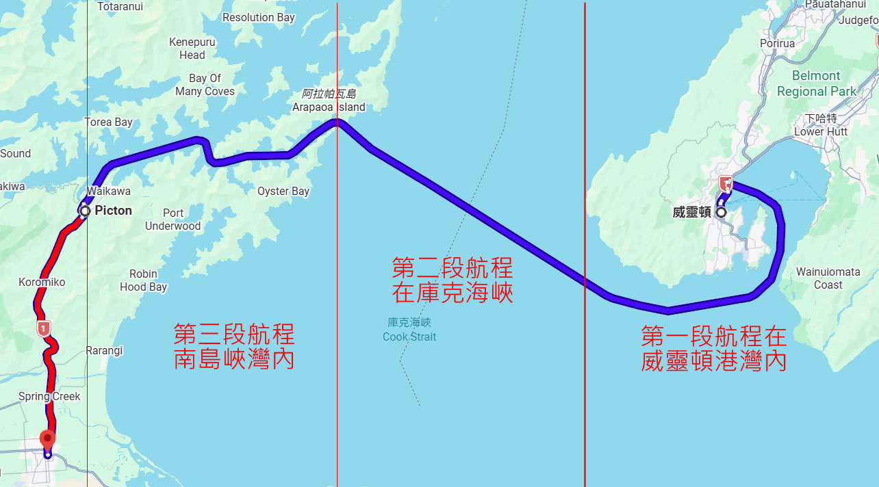 渡輪的路線圖