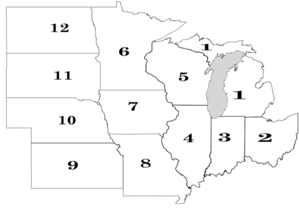 Midwest Region Map B 