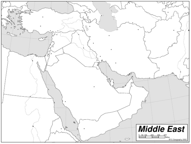 Blank Middle East Political Map Collection Of The U B.