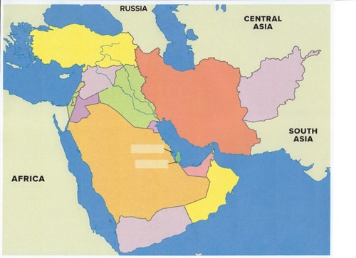 Southwest Asia Physical Features Map 