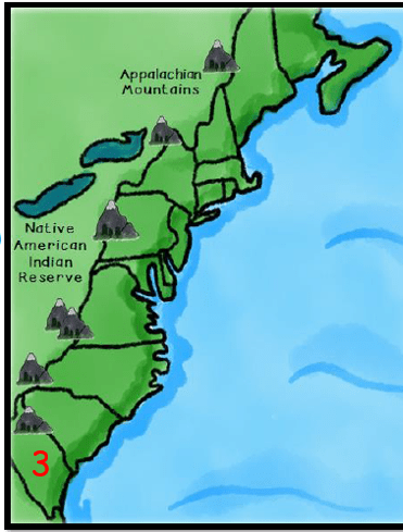 Thirteen Colonies With Appalachian Mountains Map 