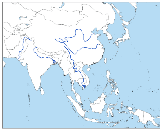 SE Asia Physical Map Bodies Of Water Diagram Quizlet B 