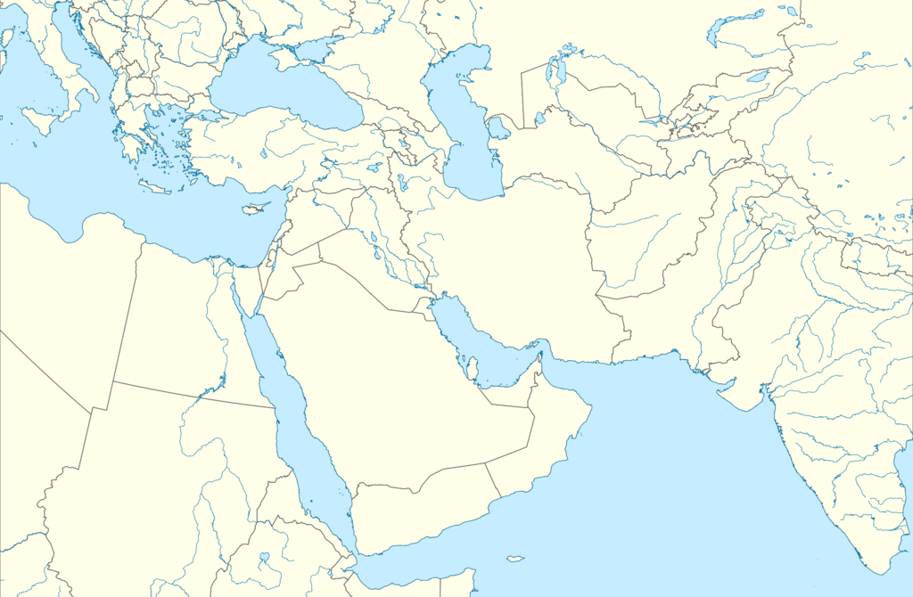 Blank Middle East Physical Map B 