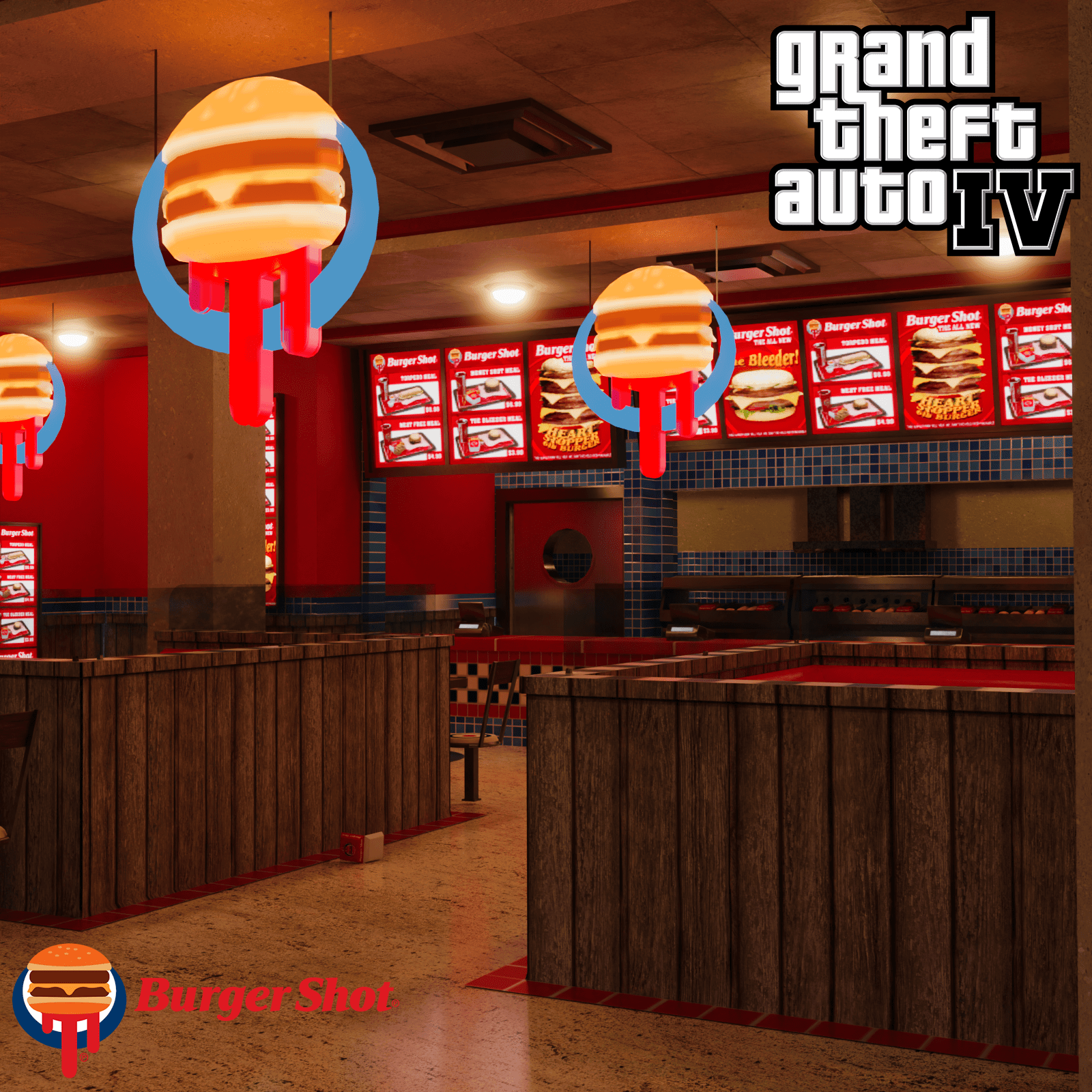 Open3DLab GTA IV Burger Shot BS Icon 