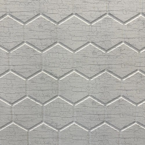 Hex tile MirroFlex glue-up PVC backsplash panel in distressed white