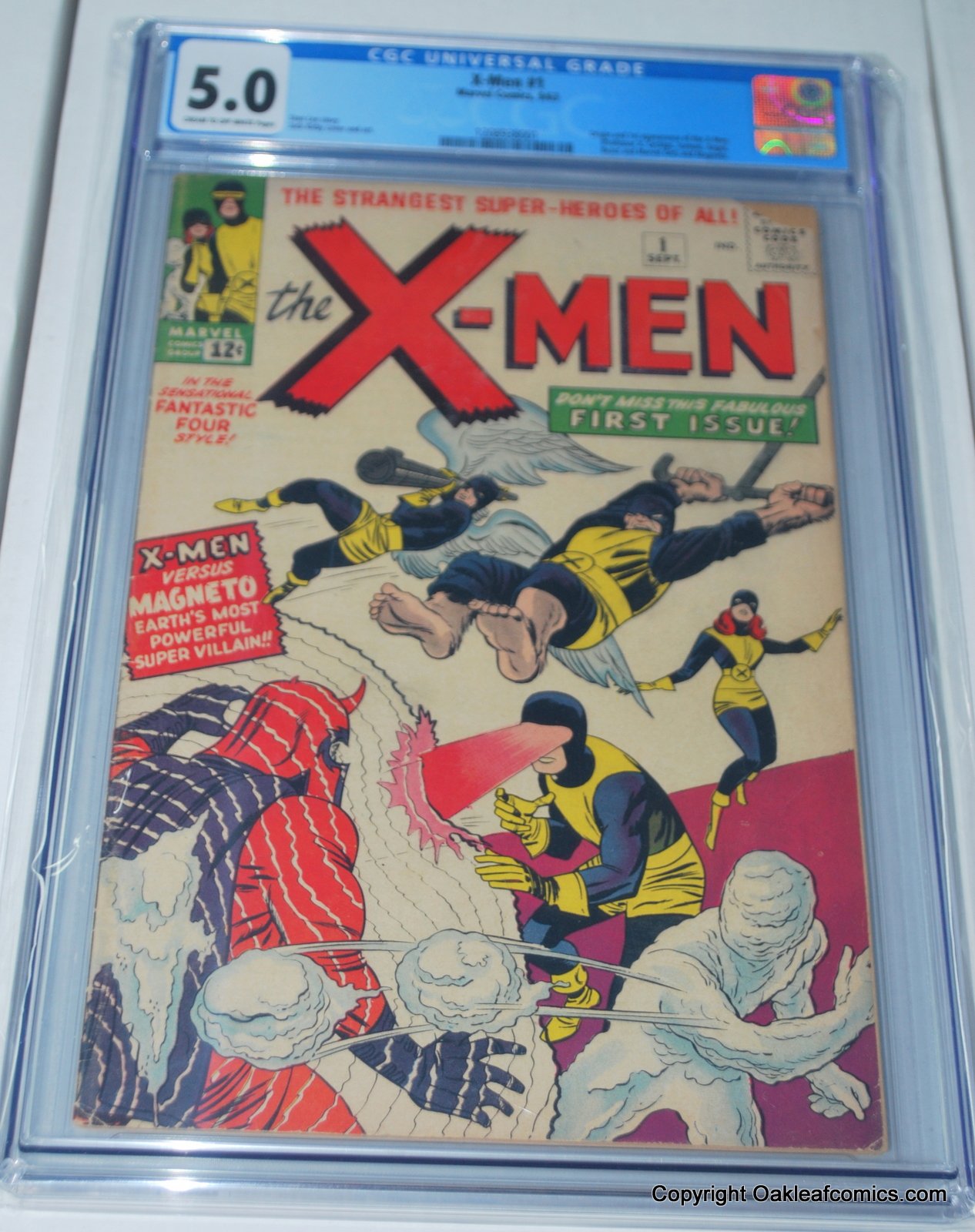 X-Men 1 CGC 5.0 Cream OW Pages 1963 Marvel comic 1st App!
