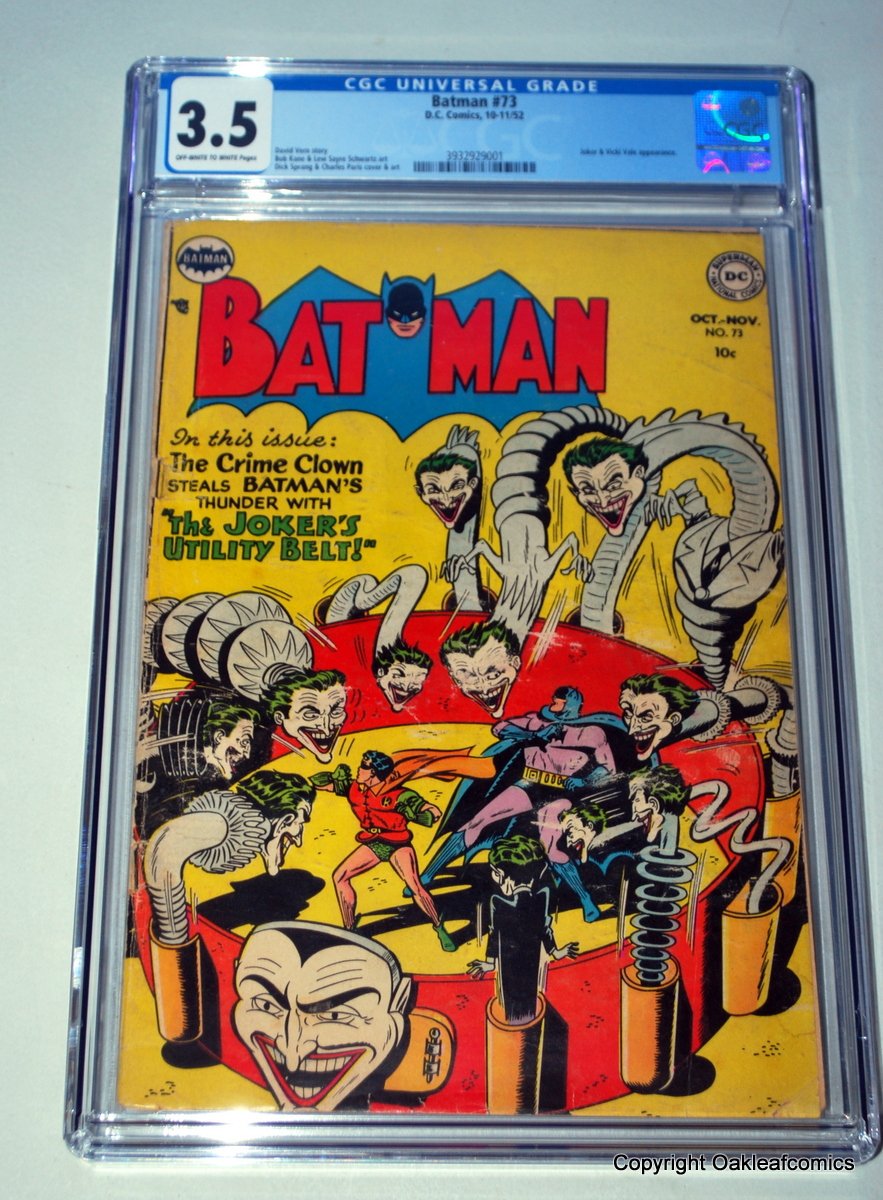 Batman #73 CGC 3.5 1952 Classic Joker Cover OW to White pages