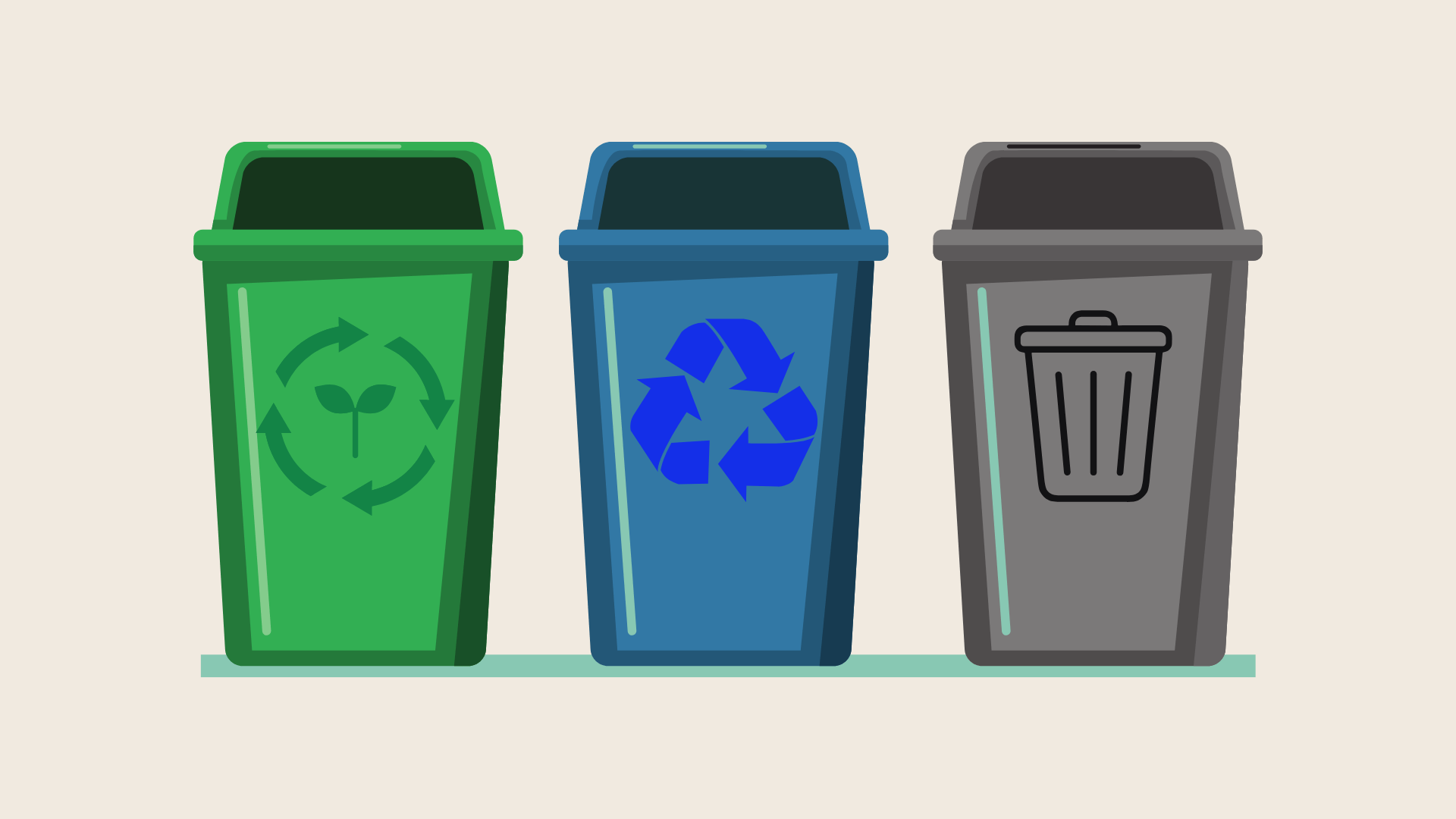 The three pillars of waste management. (Art by Savannah Javadi/The Talon)