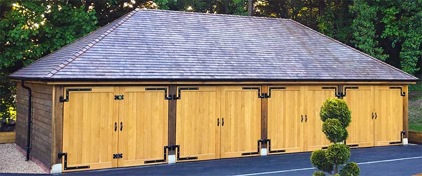 Green oak framed garages / carports. Oak Garage Designer - Oak Timber Structures